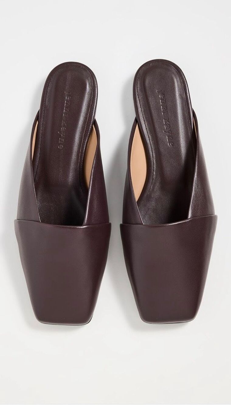 Jenni Kayne Mia Leather Mules 40 Bordeaux